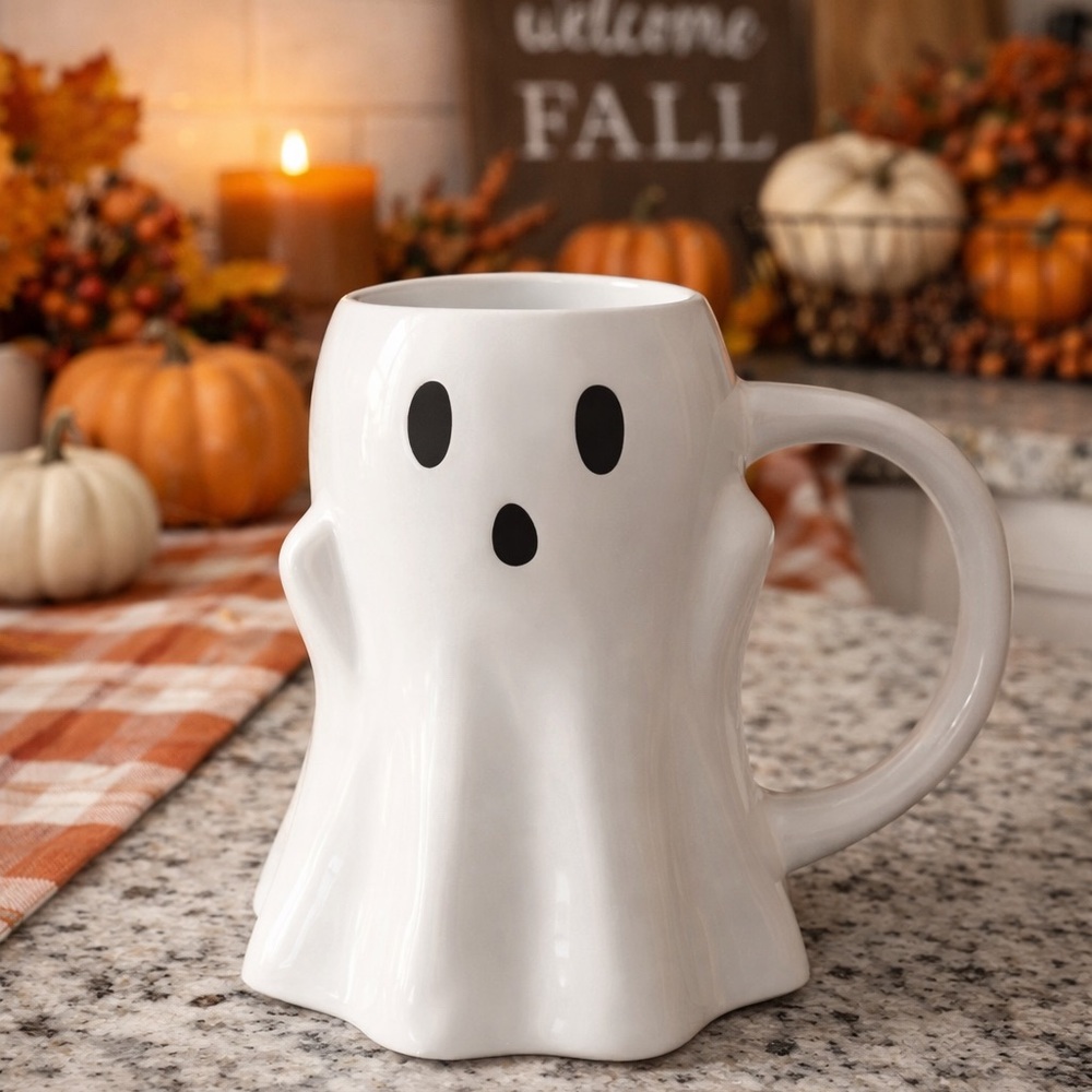 Hyde & Eek Charming Ghostly White Mug - Picture 1 of 4